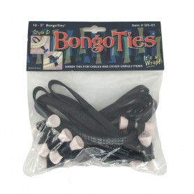 Bongo Ties schwarz/weiß 10er Pack